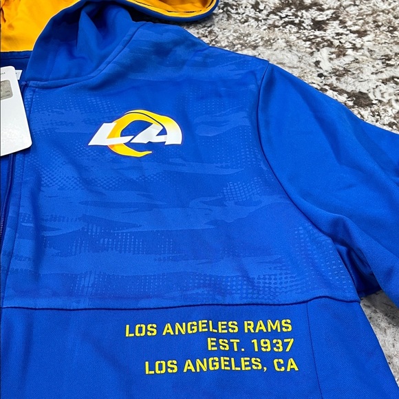 Los Angeles Rams Men’s Full-Zip Jacket Blue / Yellow | NFL Team Apparel NWT - Picture 6 of 10